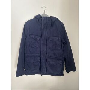 GAP + PENDLETON Mens Coat Hooded Jacket Navy Blue Sz Small